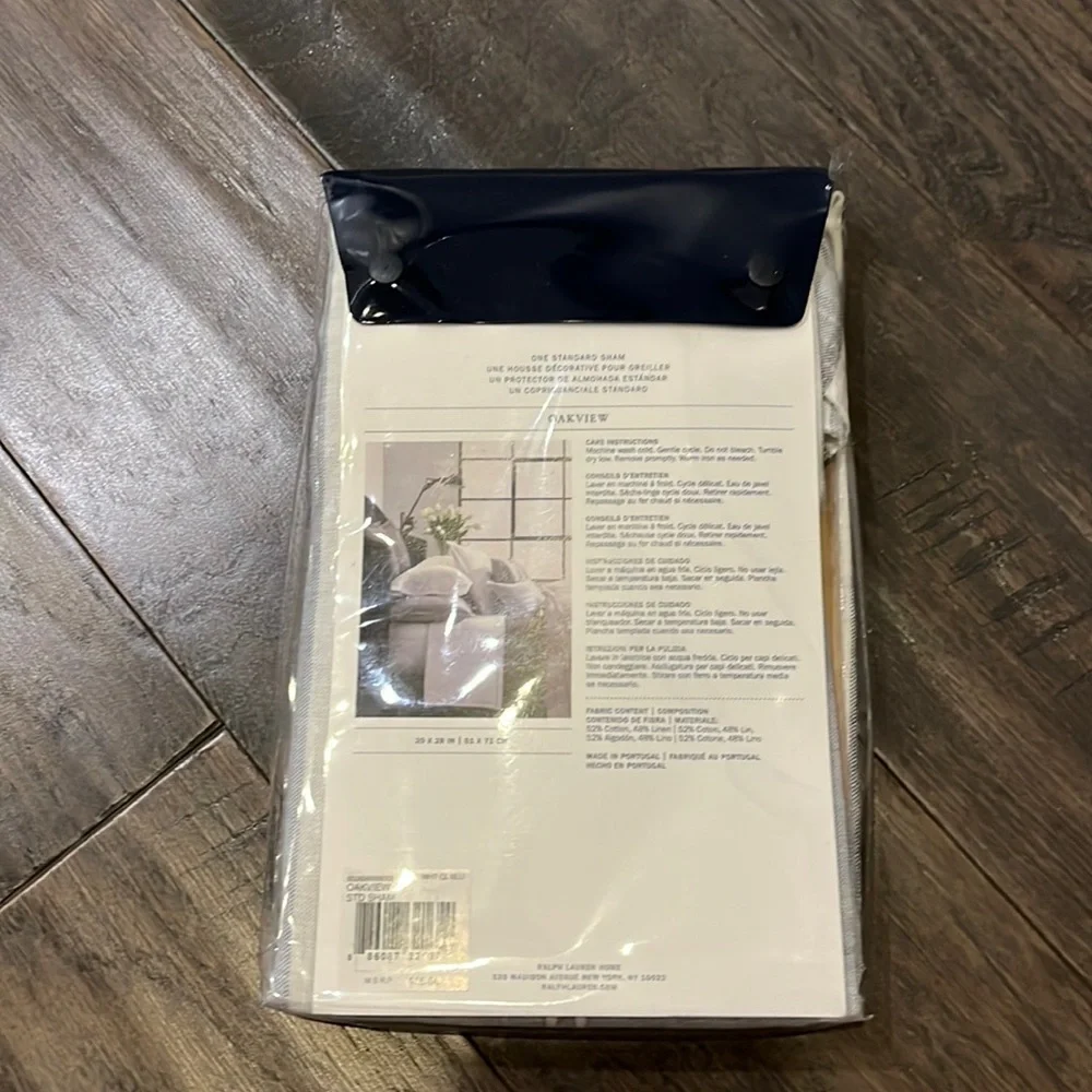 Ralph Lauren Oakview Standard Pillow Sham pillowcase X 1 new 20x28” blue white